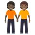 🧑🏿‍🤝‍🧑🏾 people holding hands: dark skin tone, medium-dark skin tone display on JoyPixels